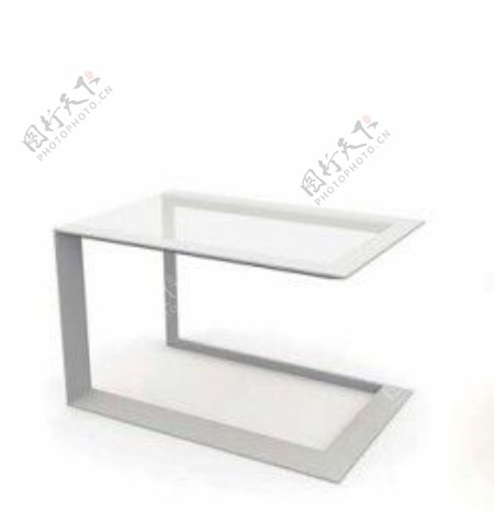 u型玻璃简约桌子模型素材