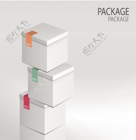 三个包装盒设计素材