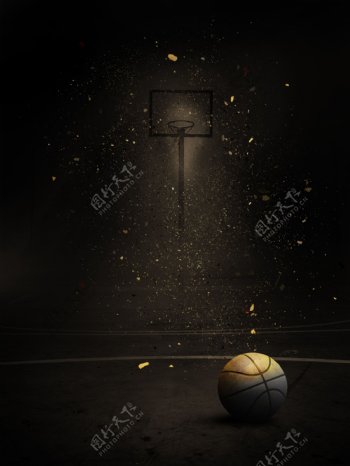 黑金风大气篮球广告背景