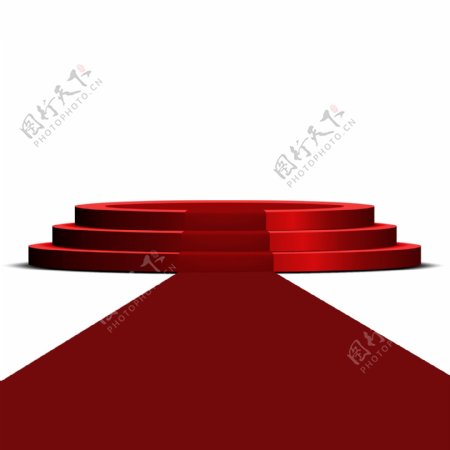 红色喜庆新年舞台元素设计