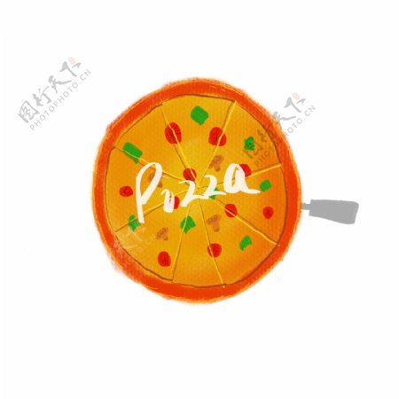 美味卡通风披萨PIZZA美食小吃素材
