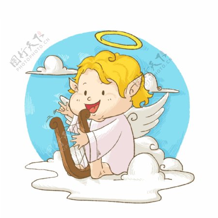 手绘可爱小天使卡通形象