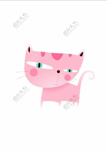 卡通粉色猫咪