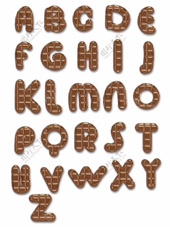 巧克力英文字字母26个元素艺术字可爱