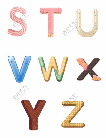 糖果字母可爱字体可商用