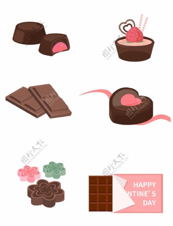 情人节巧克力可爱卡通套图