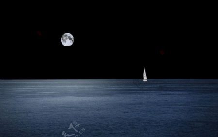 月亮海平面