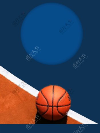 大气蓝色篮球争霸赛背景