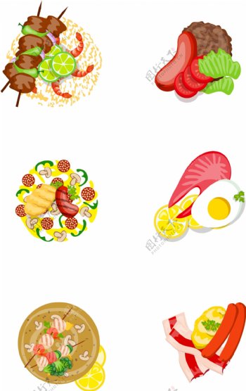 食物图案装饰元素背景可商用