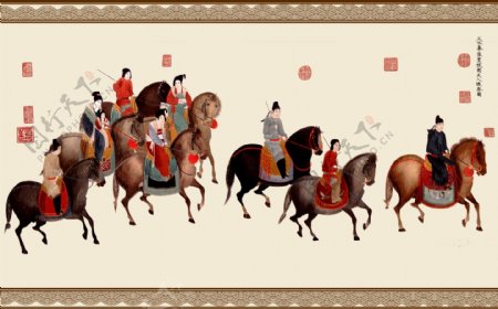 中式传统人物动物画