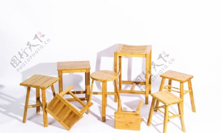 竹制品竹椅子产品拍摄