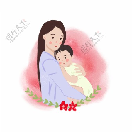 妇女节宣传海报妈妈抱着孩子婴儿