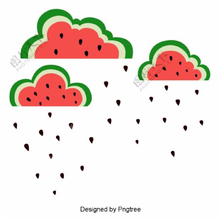 卡通可爱的水果雨