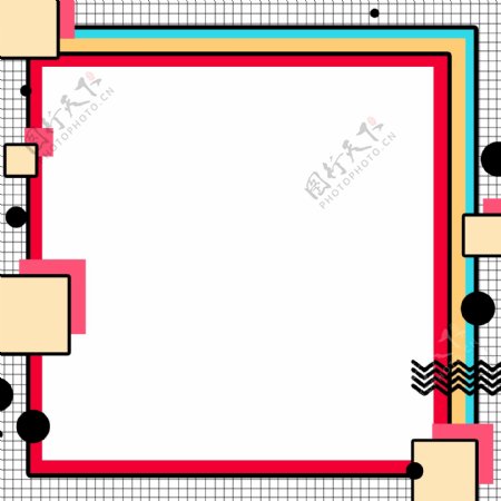 原创纯色红黄蓝网格背景