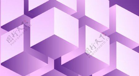 紫色立体几何背景