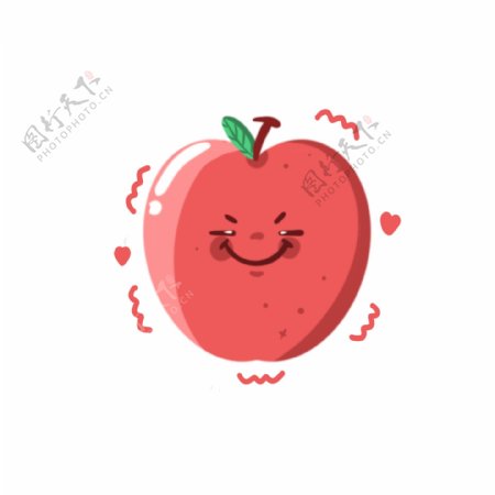 笑脸卡通苹果形象简约水果