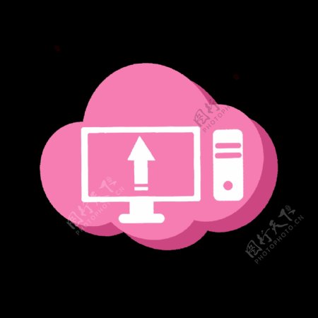 粉色云朵状网络图标