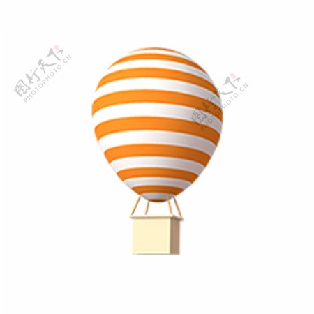 卡通橘黄色热气球下载