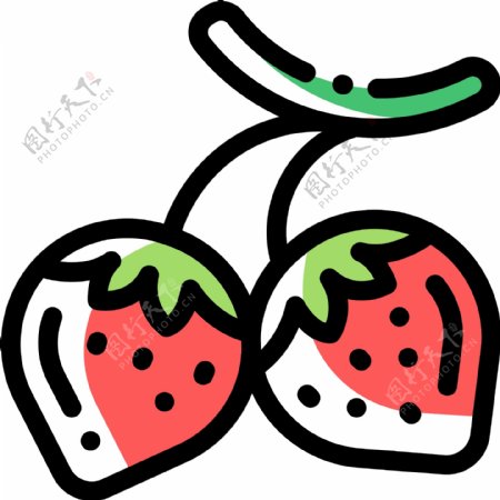 mbe风格草莓装饰图标
