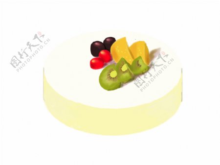 手绘中国风果蔬蛋糕图