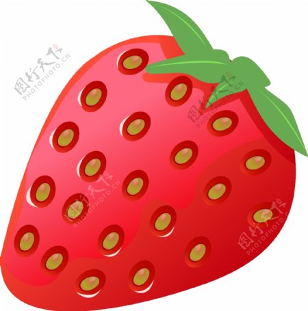 红色的仿真草莓插画