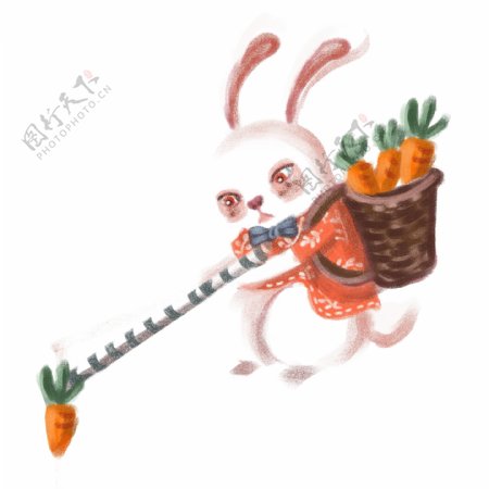 可爱小兔子与胡萝卜