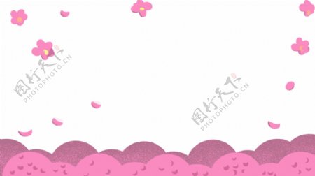 粉红主题花朵边框