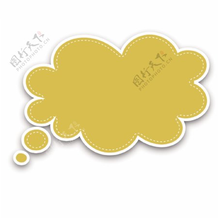矢量图黄色云朵气泡对话框