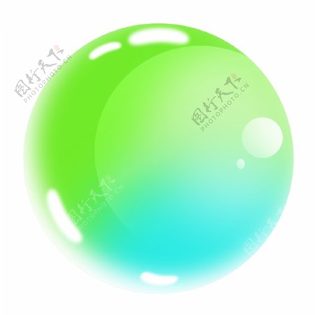 蓝绿色梦幻气泡插画