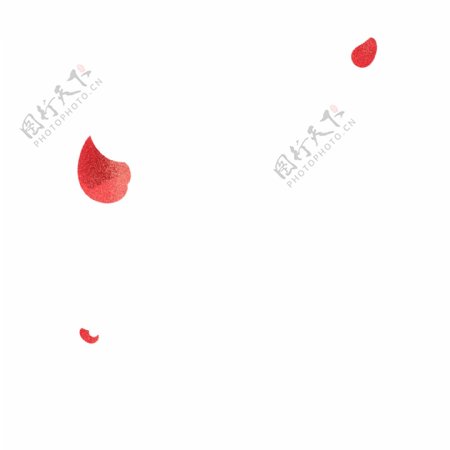 卡通漂浮的红色花瓣