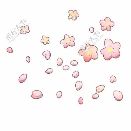 卡通粉色的小花插画