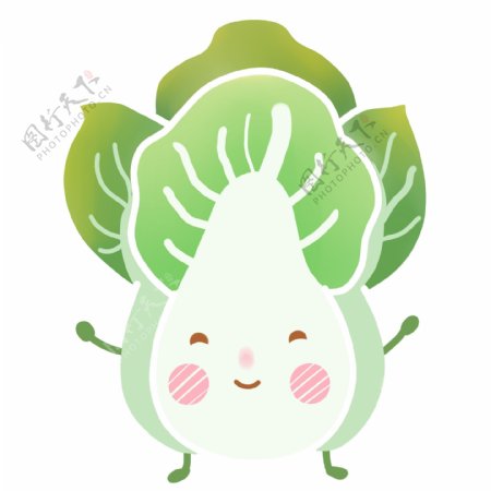手绘绿色蔬菜青菜表情