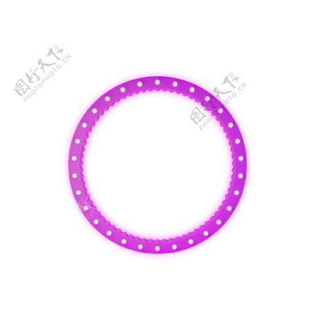 C4D立体圆形紫色发光边框