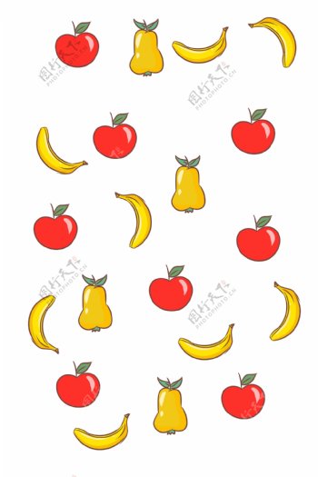 手绘香蕉底纹插画