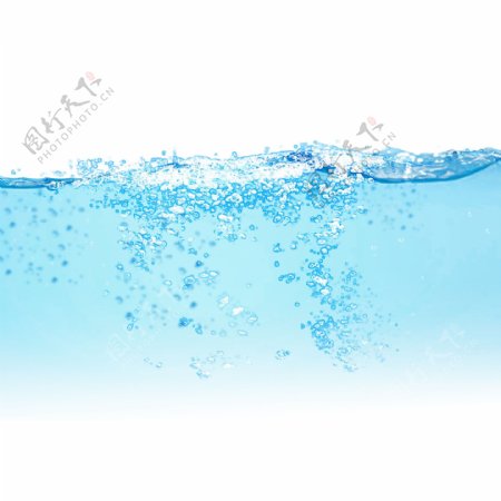 动感水浪蓝色水面元素