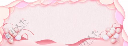 简约粉色折纸风女王节妇女节节日背景