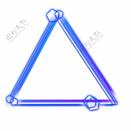 三角形蓝色边框免抠图