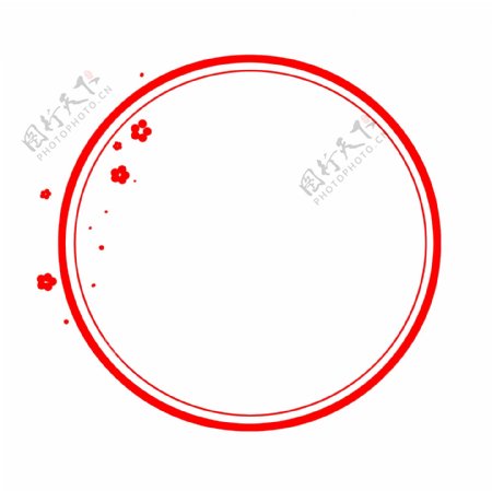中国风红色圆形边框