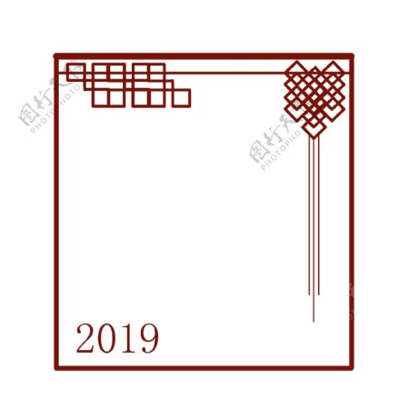红色中国风新年边框设计