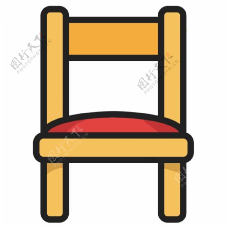 木质卡通椅子插画