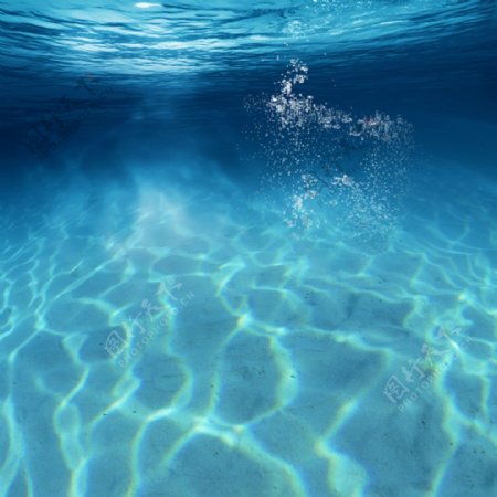 海洋海底唯美深邃空灵清新质感射线主图
