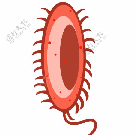 单眼细菌红色插画