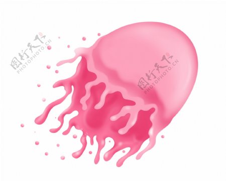 圆形粉色液体插图