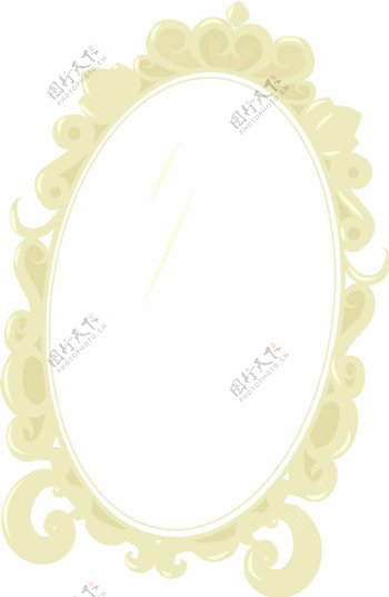 黄色的镜子装饰插画