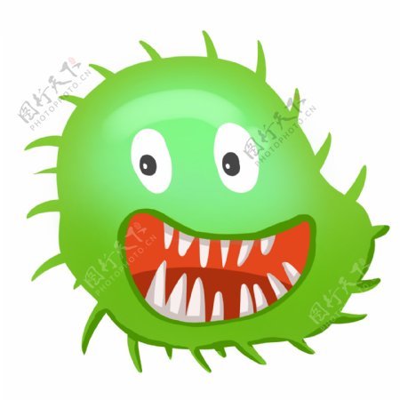 绿色开心可爱细菌