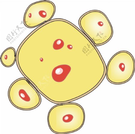 黄色细菌卡通插画