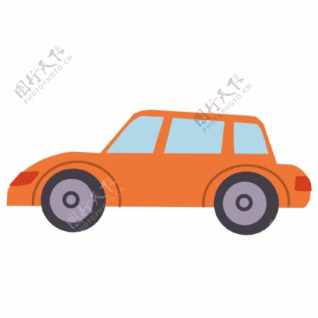 橙色的交通汽车插画