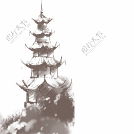 中国风建筑宝塔免抠图