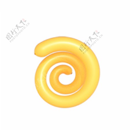 黄色的螺旋形状免抠图