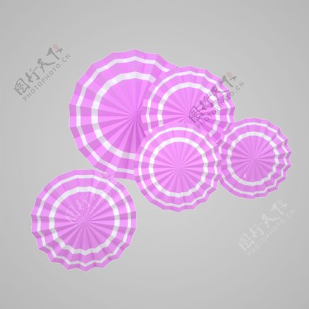 C4D粉色立体圆盘扇子情人节母亲节520电商装饰